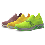 Women's Air Cushion Breathable Knit Walking Running Sneakers