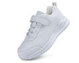Kids Running Sneakers White Black Strap School Uniform Shoes-RTS