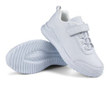 Kids Running Sneakers White Black Strap School Uniform Shoes-RTS