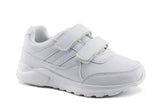 Kids Running Sneakers White Black Strap School Uniform Shoes-RTS