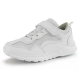Kids Running Sneakers White Black Strap School Uniform Shoes-RTS