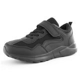 Kids Running Sneakers White Black Strap School Uniform Shoes-RTS