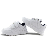 Kids Running Sneakers White Black Strap School Uniform Shoes-RTS