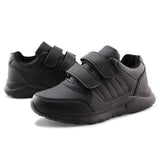 Kids Running Sneakers White Black Strap School Uniform Shoes-RTS