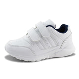 Kids Running Sneakers White Black Strap School Uniform Shoes-RTS
