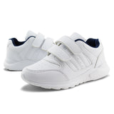 Kids Running Sneakers White Black Strap School Uniform Shoes-RTS