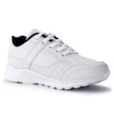 Kids Running Sneakers White Black Lace-Up School Uniform Shoes-RTS