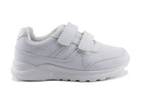 Kids Running Sneakers White Black Strap School Uniform Shoes-RTS
