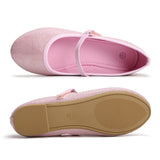 Girls Ballerina Flat Mary Jane Slip-on Dress Shoes -RTS