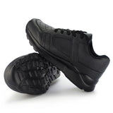 Kids Running Sneakers White Black Lace-Up School Uniform Shoes-RTS