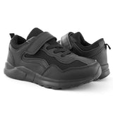 Kids Running Sneakers White Black Strap School Uniform Shoes-RTS