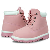 Kids Lace-Up Ankle Boots Boy Girl Outdoor Workboots-RTS