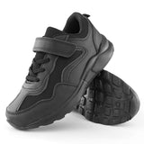 Kids Running Sneakers White Black Strap School Uniform Shoes-RTS