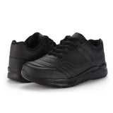 Kids Running Sneakers White Black Lace-Up School Uniform Shoes-RTS