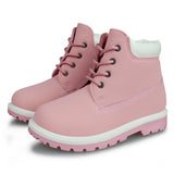 Kids Lace-Up Ankle Boots Boy Girl Outdoor Workboots-RTS
