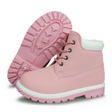 Kids Lace-Up Ankle Boots Boy Girl Outdoor Workboots-RTS