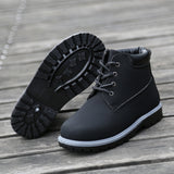 Kids Lace-Up Ankle Boots Boy Girl Outdoor Workboots-RTS