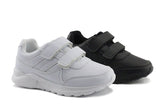 Kids Running Sneakers White Black Strap School Uniform Shoes-RTS