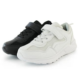 Kids Running Sneakers White Black Strap School Uniform Shoes-RTS