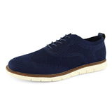 Mens Classic Lace-up Oxfords Knit Dress Shoes