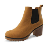 Women's Slip-on Platform Chunky Ankle Boots