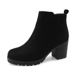 Women's Zip Platform Chunky Ankle Boots