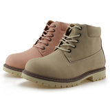 Kids Lace-Up Ankle Boots Boy Girl Padded Collar Outdoor Workboots