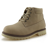 Kids Lace-Up Ankle Boots Boy Girl Padded Collar Outdoor Workboots