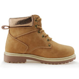 Kids Lace-Up Ankle Boots Boy Girl Padded Collar Outdoor Workboots