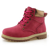 Kids Lace-Up Ankle Boots Boy Girl Padded Collar Outdoor Workboots