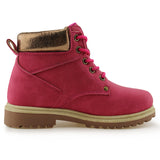 Kids Lace-Up Ankle Boots Boy Girl Padded Collar Outdoor Workboots
