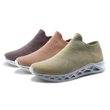 Women Walking Athletic Shoes Breathable Casual Running Knit Slip on Sneakers