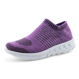 Women Walking Athletic Shoes Breathable Casual Running Knit Slip on Sneakers
