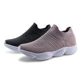 Women Walking Athletic Shoes Breathable Casual Running Knit Slip on Sneakers