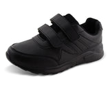 Kids Running Sneakers White Black Strap School Uniform Shoes-RTS
