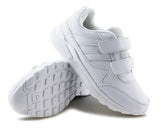 Kids Running Sneakers White Black Strap School Uniform Shoes-RTS