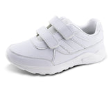 Kids Running Sneakers White Black Strap School Uniform Shoes-RTS
